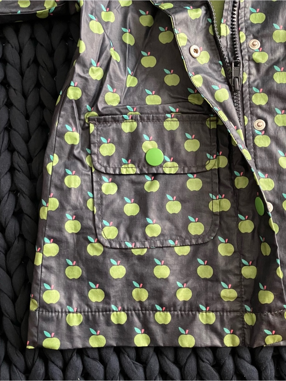 Kids Green and Navy Blue Raincoat - Picture 5 of 7